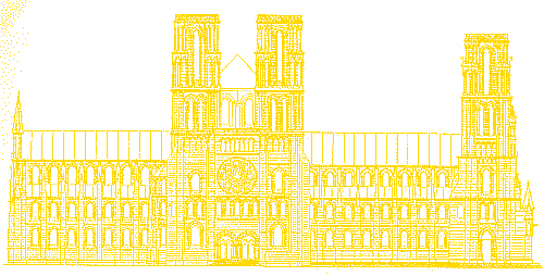 Laon, Kathedrale, Nordansicht;
Klick: Bild 672kB: Laon, Kathedrale, Chor, Gewölbe