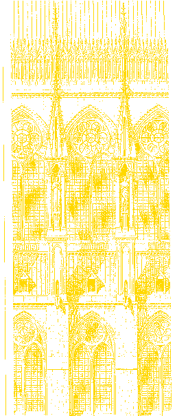 Reims, Kathedrale, Langhaus außen, Maßstab 1:300;
Klick: Bild 1,06MB!: Reims, Kathedrale, Langhaus