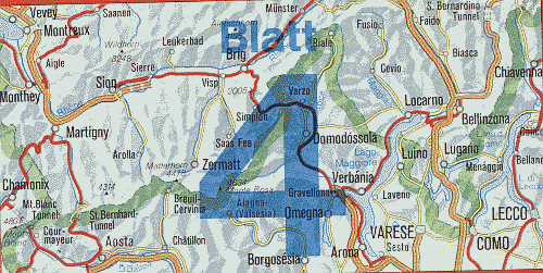 Übersichtskarte Südschweiz