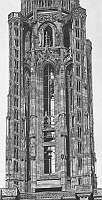 Klick: Mittelteil des Turms mit Oktogon, Meisterwerk des Ulrich von
Ensingen 150kB